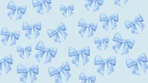 Blue Bow Pattern Design Wallpaper