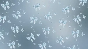 Blue Bow Pattern Design Wallpaper