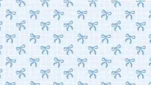 Blue Bow Pattern Design Wallpaper