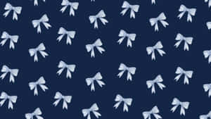 Blue Bow Pattern Design Wallpaper