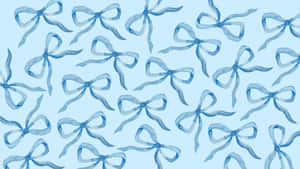 Blue Bow Pattern Wallpaper