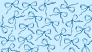 Blue Bow Pattern Wallpaper