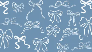 Blue Bow Pattern Wallpaper