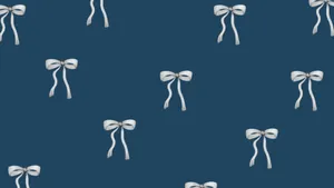 Blue Bow Pattern Wallpaper