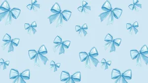 Blue Bow Pattern Wallpaper