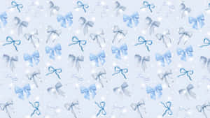 Blue Bow Pattern Wallpaper