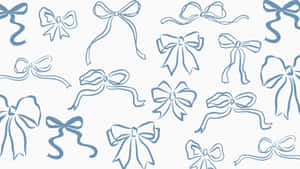 Blue Bow Patterns Wallpaper