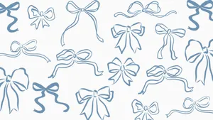 Blue Bow Patterns Wallpaper