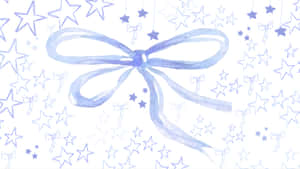 Blue Bow With Star Background Wallpaper