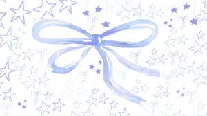 Blue Bow With Star Background Wallpaper
