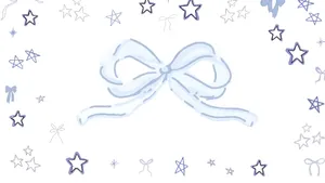 Blue Bow With Starry Frame Wallpaper