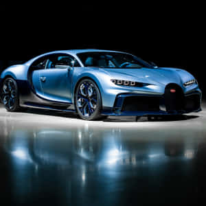 Blue_ Bugatti_ Chiron_ Showroom_ Profile Wallpaper