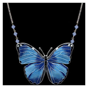 Blue Butterfly Pendant Necklace Wallpaper