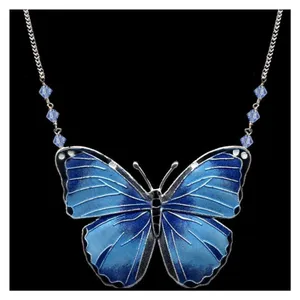Blue Butterfly Pendant Necklace Wallpaper