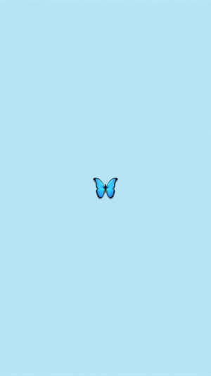 Blue Butterfly Simple Aesthetic Wallpaper