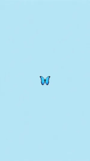 Blue Butterfly Simple Aesthetic Wallpaper