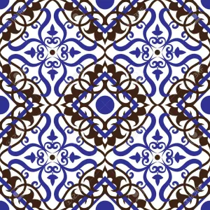 Blue Celtic Irish Diamond Patterns Wallpaper