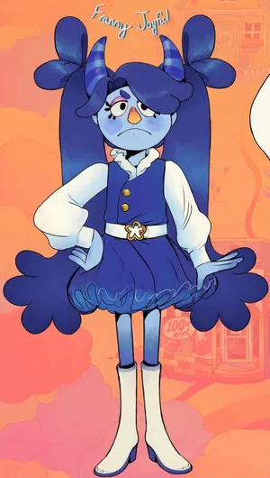 Blue Character Fanny Joyful Wallpaper