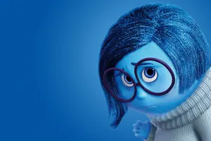 Blue Character Thoughtful Expression Wallpaper