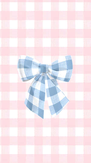 Blue Checkered Bow Wallpaper