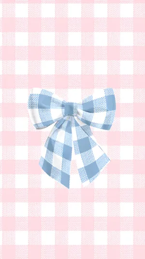Blue Checkered Bow Wallpaper