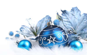 Blue Christmas Balls Wallpaper