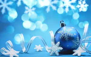 Blue Christmas Ribbon Wallpaper
