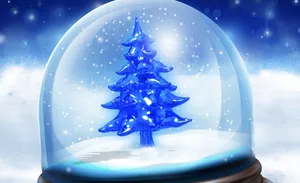 Blue Christmas Tree Snow Globe Wallpaper