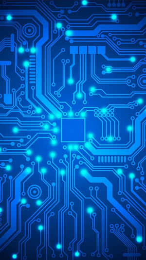 Blue Circuit Board Background Wallpaper