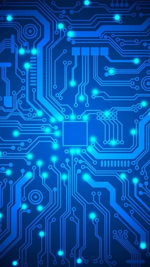 Blue Circuit Board Background Wallpaper