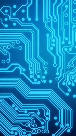 Blue Circuit Board Pattern Wallpaper