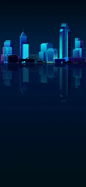 Blue City Iphone Amoled Wallpaper