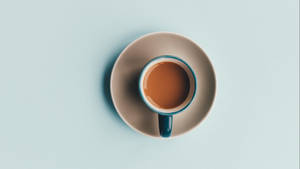 Blue Coffee Cup Aesthetic Wallpaper