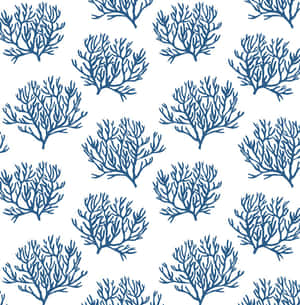 Blue Coral Pattern Background Wallpaper
