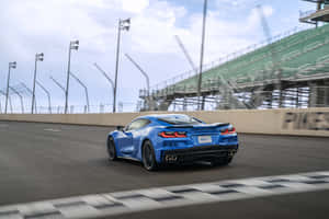 Blue_ Corvette_ C8_ Racing_ On_ Track.jpg Wallpaper