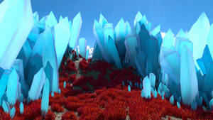 Blue Crystal Gems Red Valley Wallpaper