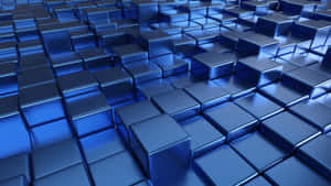 Blue Cubes Pattern Wallpaper