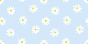Blue Daisy Pattern_ Aesthetic Background.jpg Wallpaper