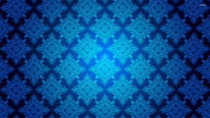 Blue Damask Pattern Background Wallpaper