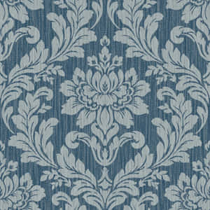 Blue Damask Pattern Texture Wallpaper
