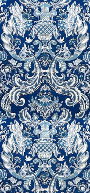 Blue Damask Pattern Texture Wallpaper
