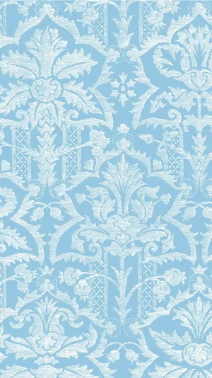 Blue Damask Pattern Texture Wallpaper