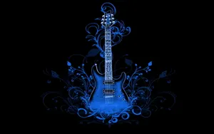 Blue Electric Guitar Artwork Wallpaper
