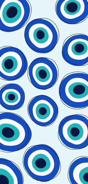 Blue Evil Eye Pattern Background Wallpaper