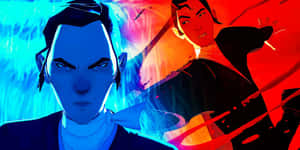 Blue Eye Samurai Animated Characters Wallpaper