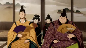 Blue Eye Samurai Animated Characters Wallpaper