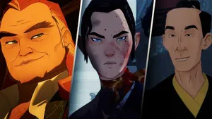 Blue Eye Samurai Animated Characters Triptych Wallpaper