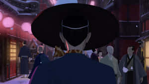 Blue Eye Samurai Animated Street Scene Wallpaper