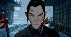 Blue Eye Samurai Stoic Warrior Wallpaper