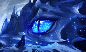 Blue Eyed Dragon Anime Art Wallpaper